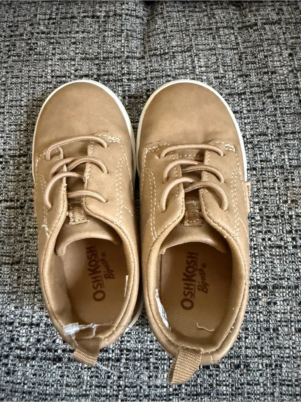 OshKosh B'gosh Kids' Light Brown Lace-Up Sneakers with White Sole